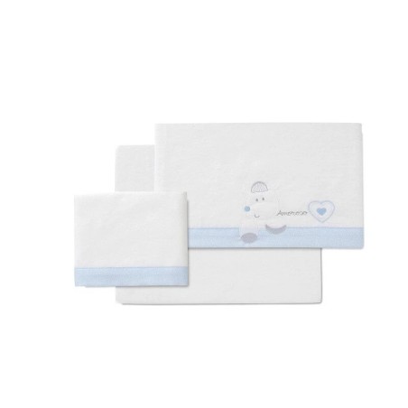 Interbaby Amoroso Set Σεντόνια Φανέλα White/Blue