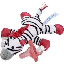 Dr. Brown's Zoey the Zebra Lovey Pacifier & Teether Holder 0m+