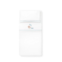 Interbaby Leon Σεντόνια Σετ 3 Τεμ Κούνιας (115Χ175) White/Petrol