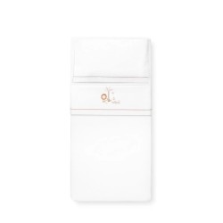 Interbaby Leon Σεντόνια Σετ 3 Τεμ Κούνιας 115Χ175εκ. White/Beige