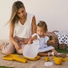 Interbaby Αντιολισθητικό Πιάτο Σιλικόνης Με Θήκες Και Καπάκι Blue Grey