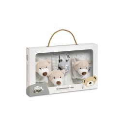 Interbaby Bear Σετ 4 Τμχ Καλτσάκια & Περικάρπια Κουδουνίστρες Grey