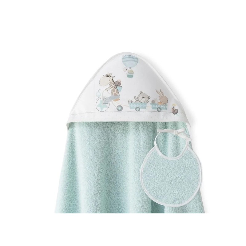 Interbaby Jirafa Bicicleta Μπουρνούζι Κάπα & Σαλιάρα Green
